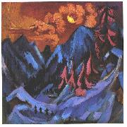 Ernst Ludwig Kirchner Winter moon landscape oil on canvas